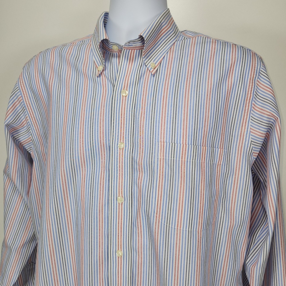 Brooks Brothers Shirt‎ Mens 16-36 Striped Slim Fit Non-Iron All Cotton EUC